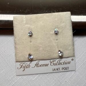 Vintage Fifth Avenue Collection Silver Crystal Earrings. Hanging. Invisible! New
